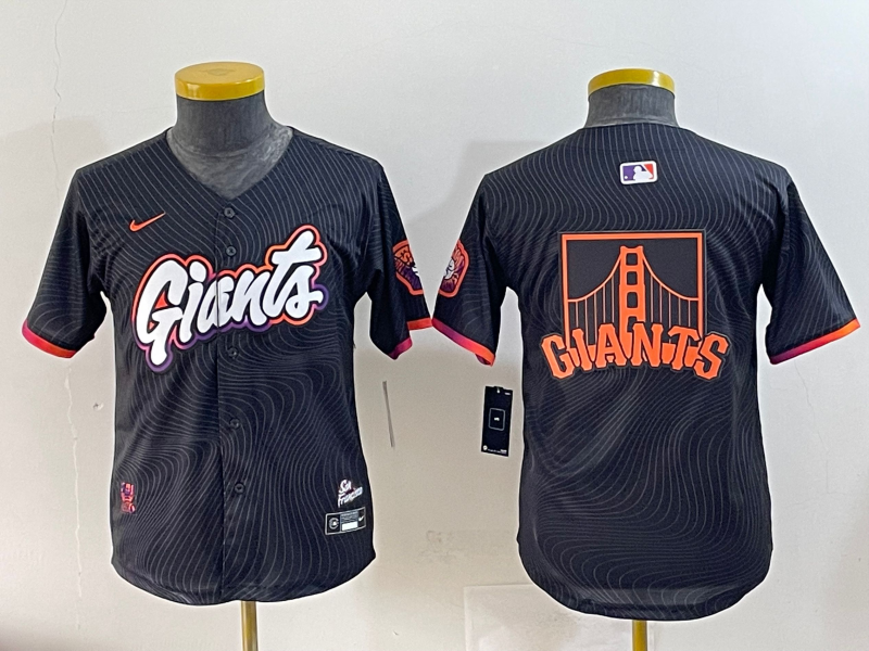 Youth 2025 MLB San Francisco Giants blank black jersey style 8